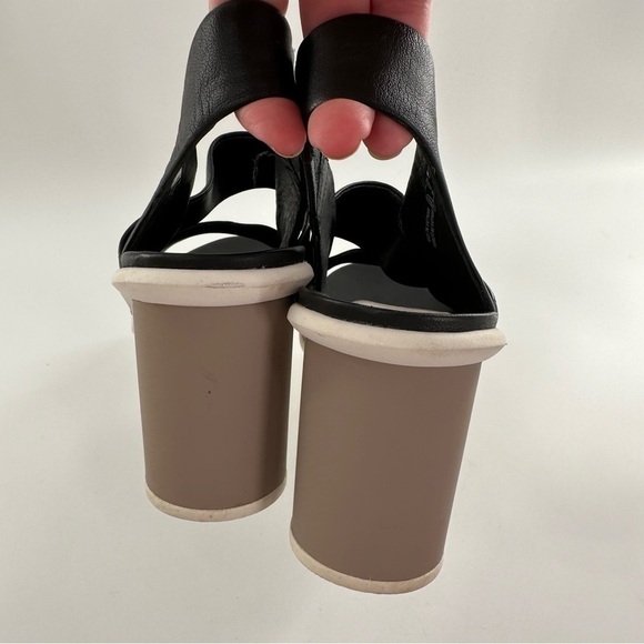 Clarks heels size 9 40 black taupe leather avant-garde color blocking funky - Picture 8 of 13